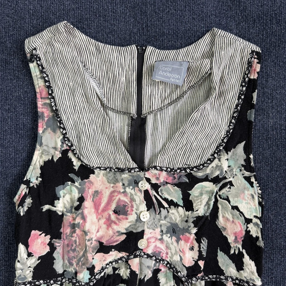 Vintage Carol Anderson Womens 4P Floral Belted Sundress Made In USA Mini Dress